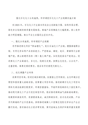 强化石化化工分类施策科学调控石化化工产业规模实施方案.docx