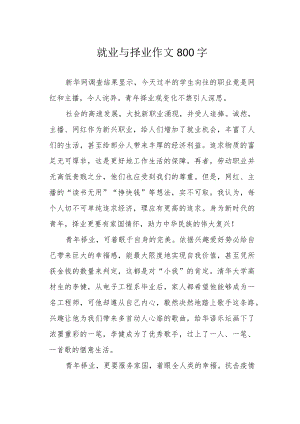 就业与择业作文800字.docx