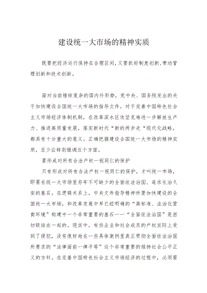 建设统一大市场的精神实质.docx