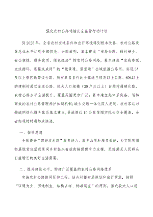 强化农村公路运输安全监管行动计划.docx