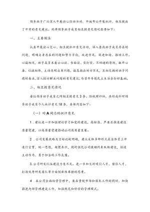 某党支部领导班子相互提意见报告.docx