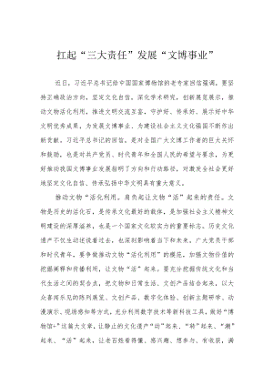 扛起“三大责任” 发展“文博事业”.docx