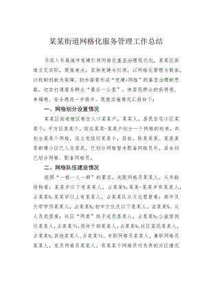 某某街道网格化服务管理工作总结.docx