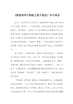 (最新版)推进领导干部能上能下规定》心得体会七篇.docx