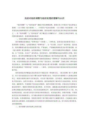 浅谈对“组织调整”与“组织处理”的理解与认识.docx