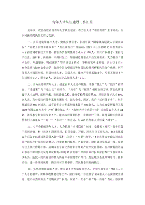 青年人才队伍建设工作汇报.docx