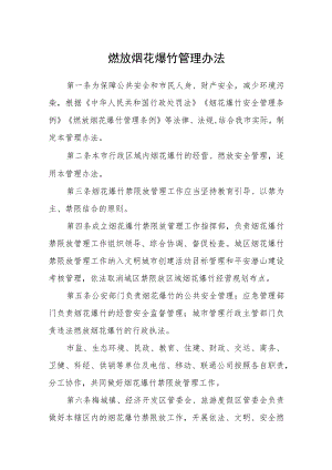 燃放烟花爆竹管理办法.docx