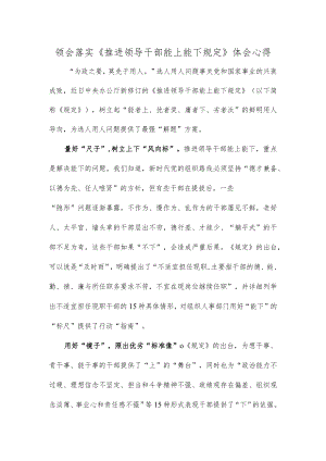 领会落实《推进领导干部能上能下规定》体会心得.docx