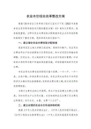 农业水价综合改革整改方案.docx