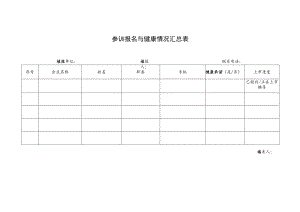 参训报名与健康情况汇总表.docx