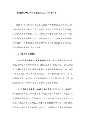 县科技局2022年工作总结及2023年工作计划.docx