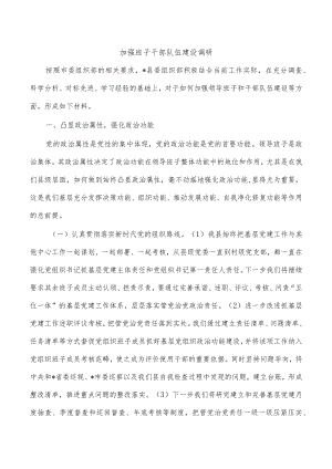 加强班子干部队伍建设调研.docx