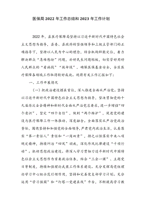医保局2022年工作总结和2023年工作计划.docx
