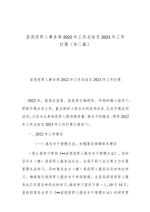 县退役军人事务局2022年工作总结及2023年工作打算(共二篇).docx