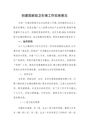 创建国家级卫生镇工作实施意见.docx