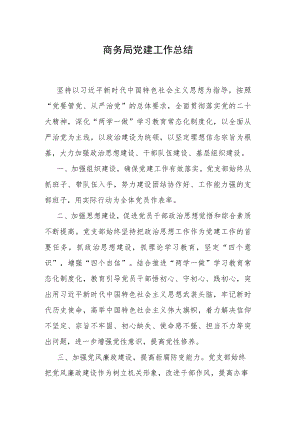 商务局党建工作总结.docx