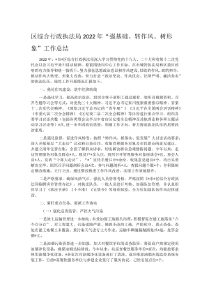 区综合行政执法局2022年“强基础、转作风、树形象”工作总结.docx