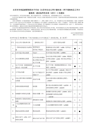 北京市社会公用计量标准（用于强制检定工作计量器具）建设指导性目录（试行）.docx