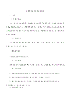 公司景区自然灾害应急预案.docx
