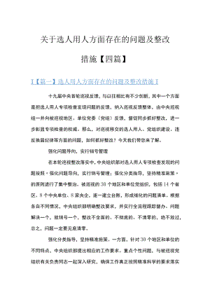 关于选人用人方面存在的问题及整改措施【四篇】.docx