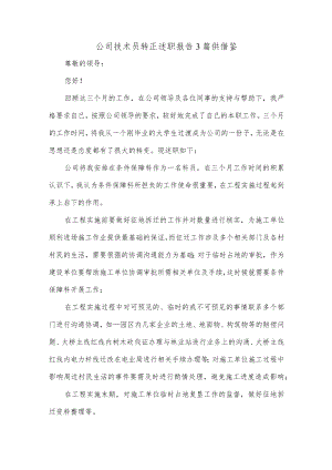 公司技术员转正述职报告3篇供借鉴.docx