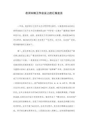 在河长制工作会议上的汇报发言.docx