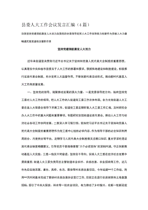 县委人大工作会议发言汇编（4篇）.docx