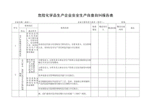 危化企业安全生产自查自纠(样)表.docx