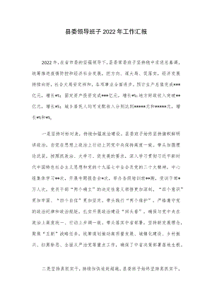 县委领导班子2022年工作汇报.docx