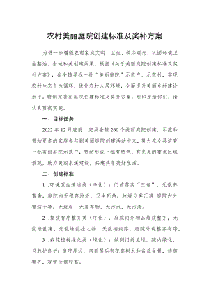 农村美丽庭院创建标准及奖补方案.docx