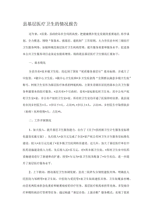 县基层医疗卫生的情况报告.docx