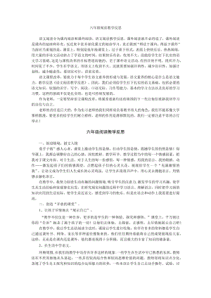 六年级阅读教学反思.docx