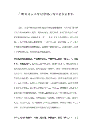 在瞻仰延安革命纪念地心得体会发言材料.docx
