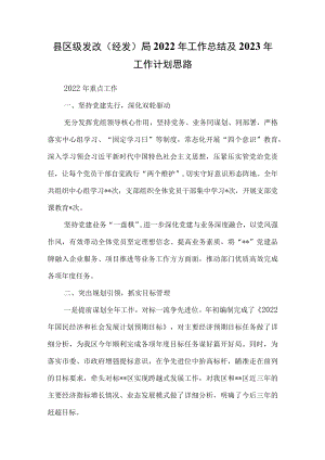 县区级发改（经发）局2022年工作总结及2023年工作计划思路.docx