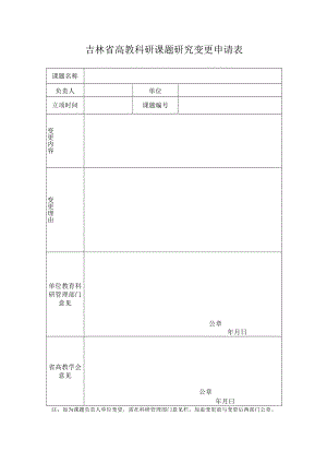 吉林省高教研究课题研究变更申请表.docx