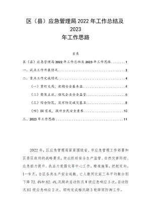 区（县）应急管理局2022年工作总结及2023年工作思路.docx