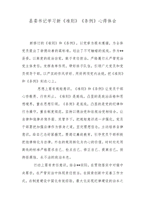 县委书记学习新《准则》《条例》心得体会.docx