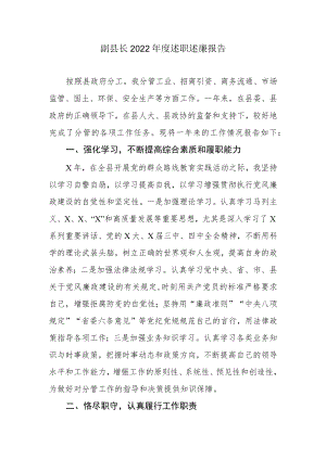 副县长2022年度述职述廉报告.docx
