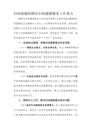 妇幼保健院辖区妇幼健康服务工作要点.docx