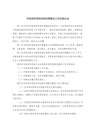 市级领导领衔巡视巡察整改工作实施办法（试行）.docx