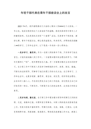 年轻干部代表在青年干部座谈会上的发言.docx
