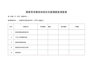 居家养老服务和巡访关爱满意度调查表.docx
