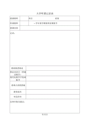 大学听课记录表.docx