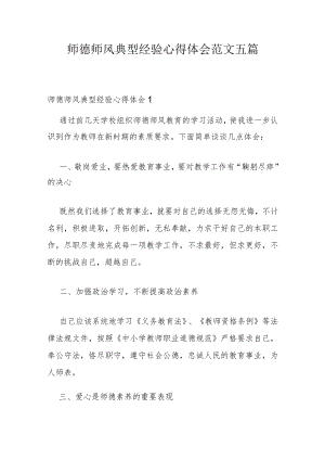 师德师风典型经验心得体会范文五篇.docx