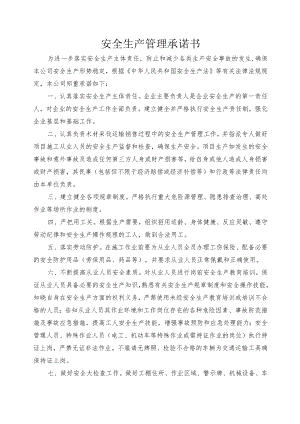 安全生产管理承诺书.docx