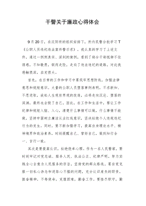 干警关于廉政心得体会.docx