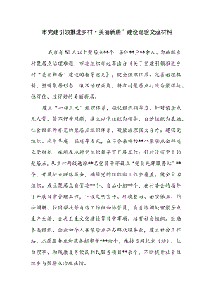 市党建引领推进乡村“美丽新居”建设经验交流材料.docx