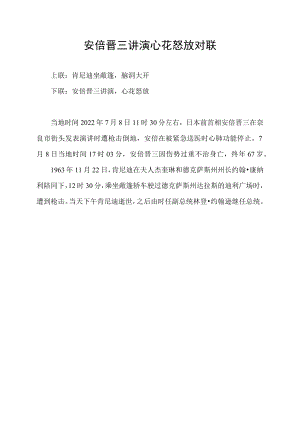安倍晋三讲演心花怒放对联.docx
