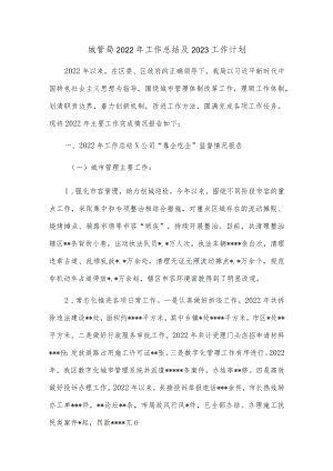 城管局2022年工作总结及2023工作计划.docx