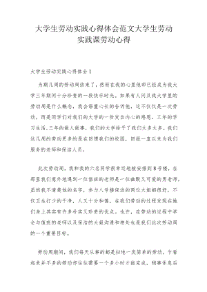 大学生劳动实践心得体会范文 大学生劳动实践课劳动心得.docx